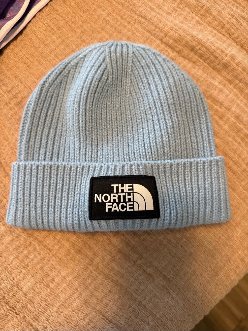 The North Face Pale Blue Ribbed Cuff Beanie